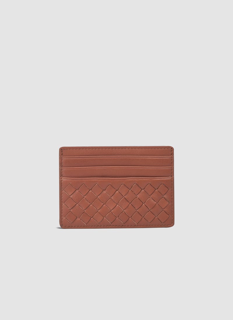 Language Shoes-Men-Matty Card Holder-Premium Leather-Tan Colour-Leather Accessories