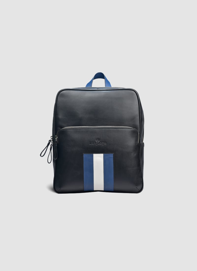 Language Shoes-Men-Sporty Backpack-Premium Leather-Black Colour-Leather Accessories