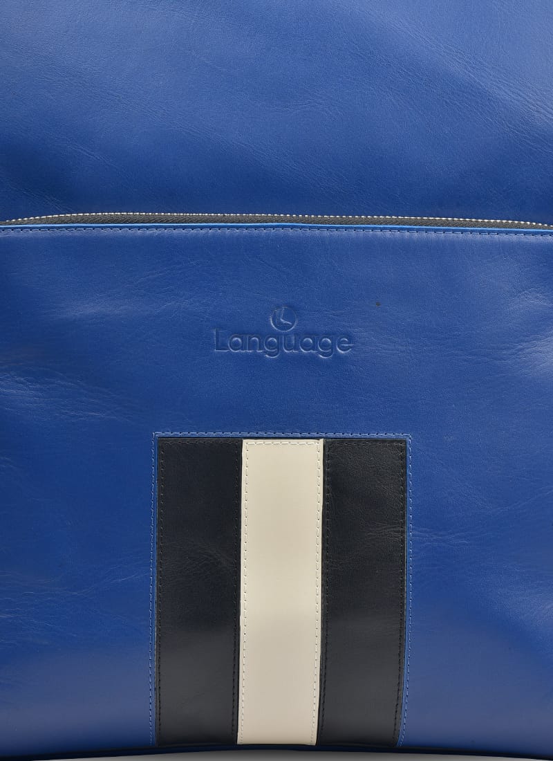 Language Shoes-Men-Sporty Backpack-Premium Leather-Blue Colour-Leather Accessories
