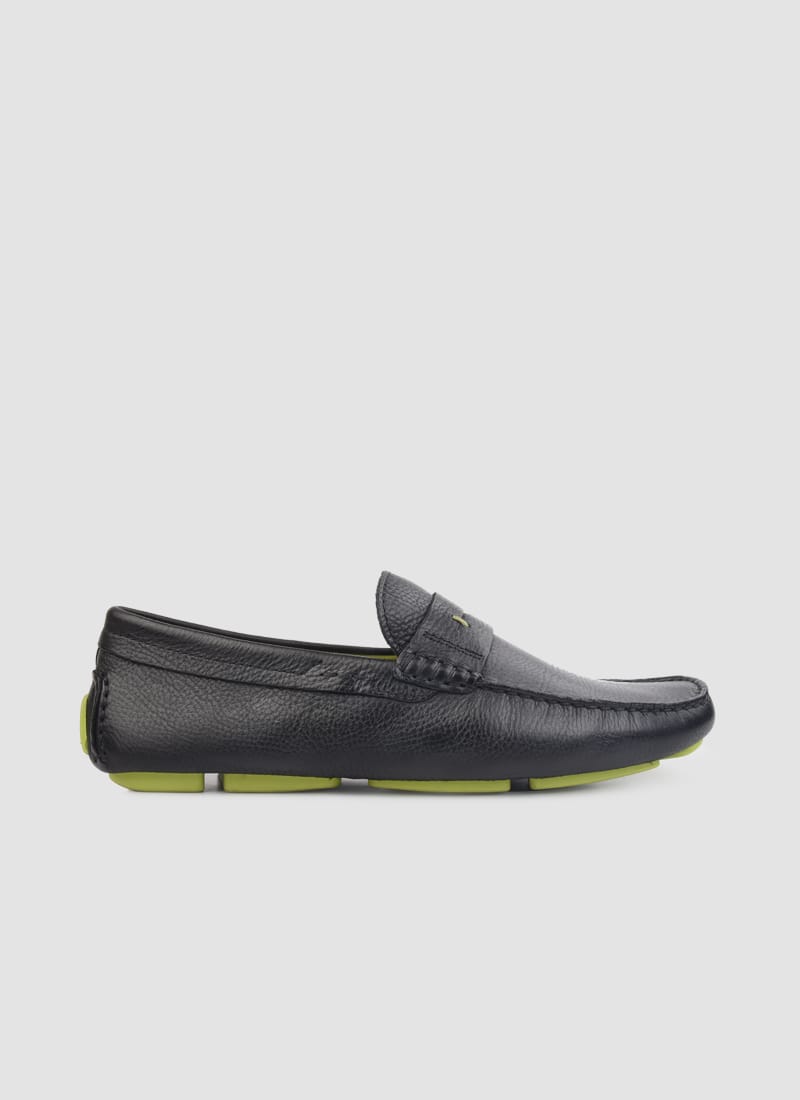 Language Shoes-Men-Ares Driver-Premium Leather-Black Colour-Casual Shoe