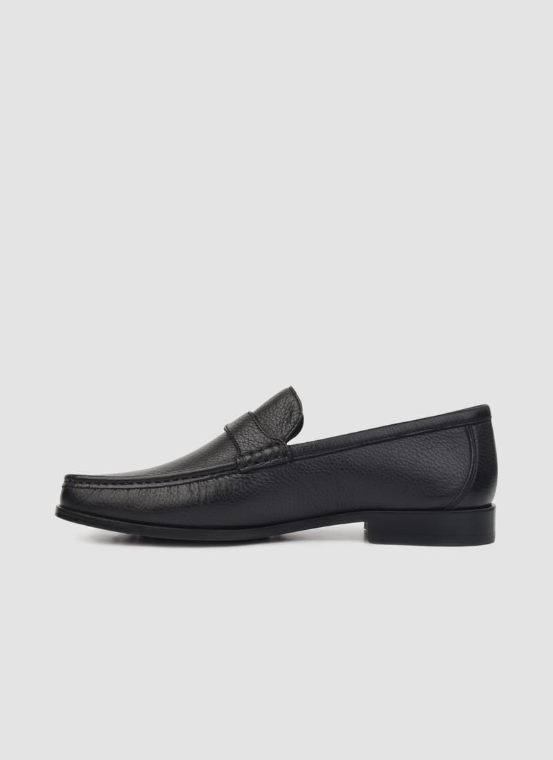 Language Shoes-Men-Eurus Moccasin-Deerskin Leather-Black Colour-Formal Shoe
