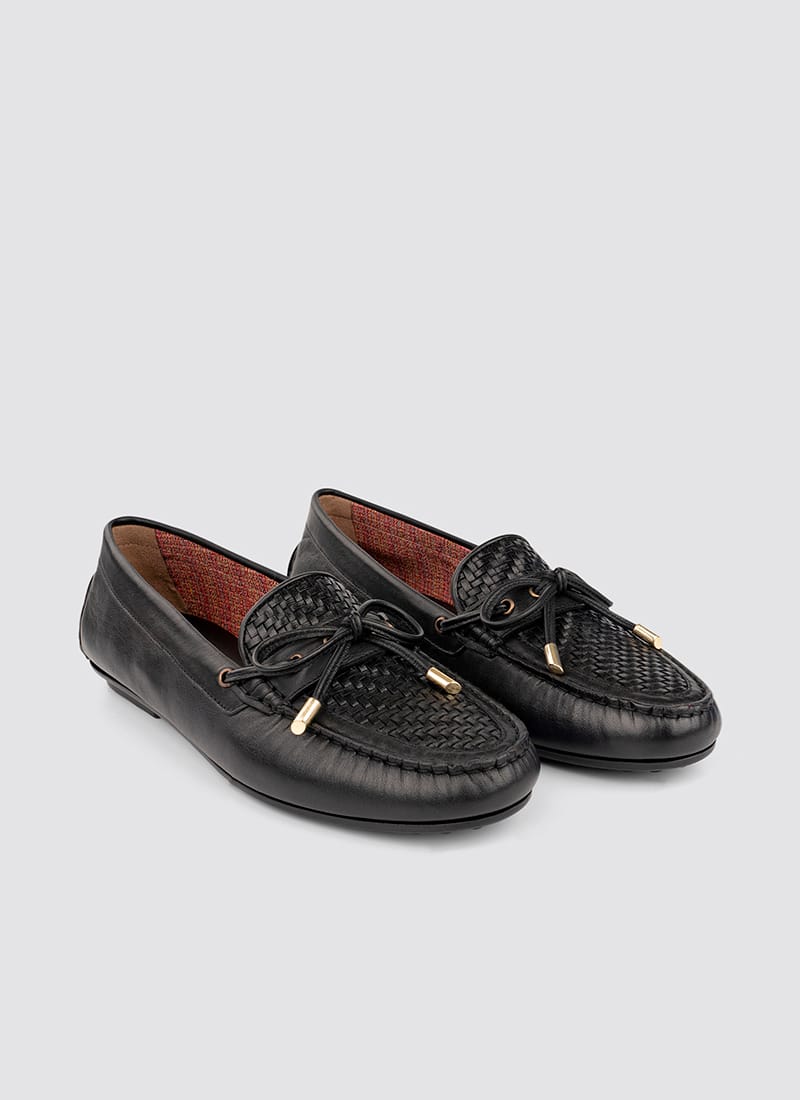Language Shoes-Women-Artemis Moccasin-Premium Leather-Black Colour-Formal Shoe
#color_black