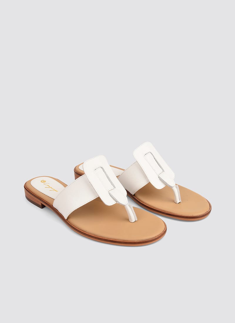 Language Shoes-Women-Styx Sandal-Premium Leather-White Colour-Sandal