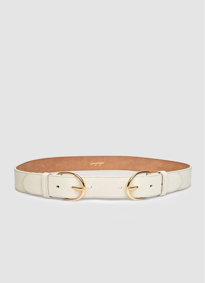 Language Shoes-Women-Georgia Belt-Premium Leather-Ecru Colour-Belt