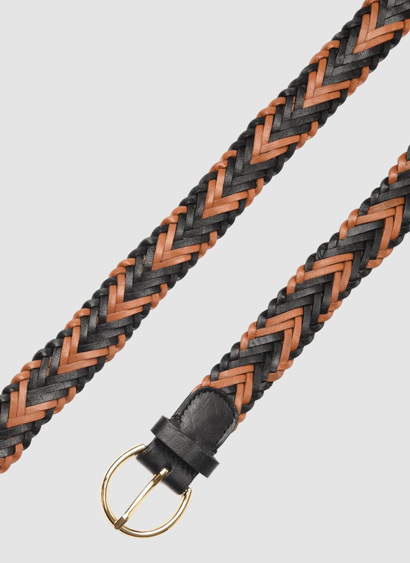 Language Shoes-Women-Della Belt-Premium Leather-Black/Tan Colour-Belt