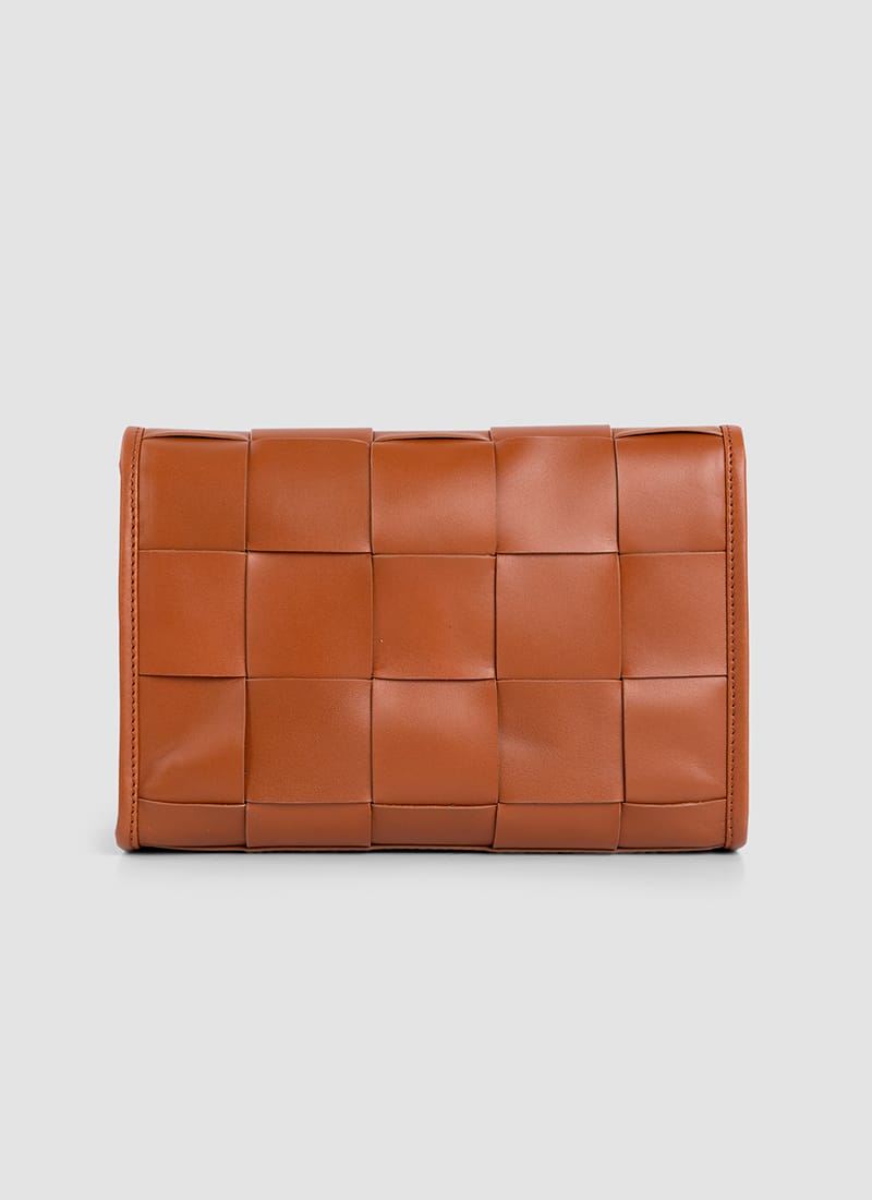 Language Shoes-Women-Mosaic Cross Body-Premium Leather-Tan Colour-Leather Accessories