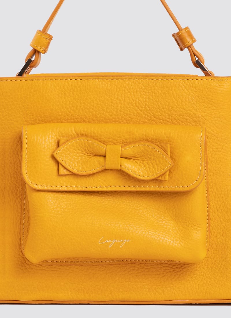 Language Shoes-Women-Flamingo Hand Bag-Premium Leather-Senape Colour-Leather Accessories