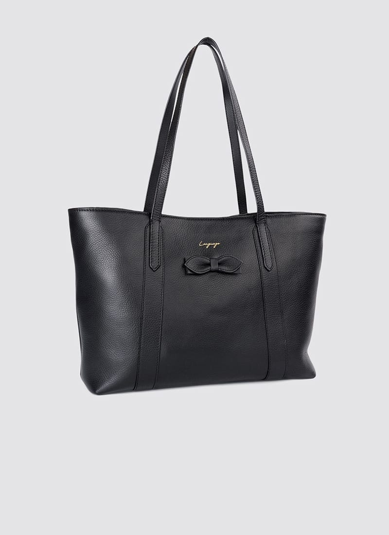 Language Shoes-Women-Amethyst Tote-Premium Leather-Black Colour-Leather Accessories
#color_black