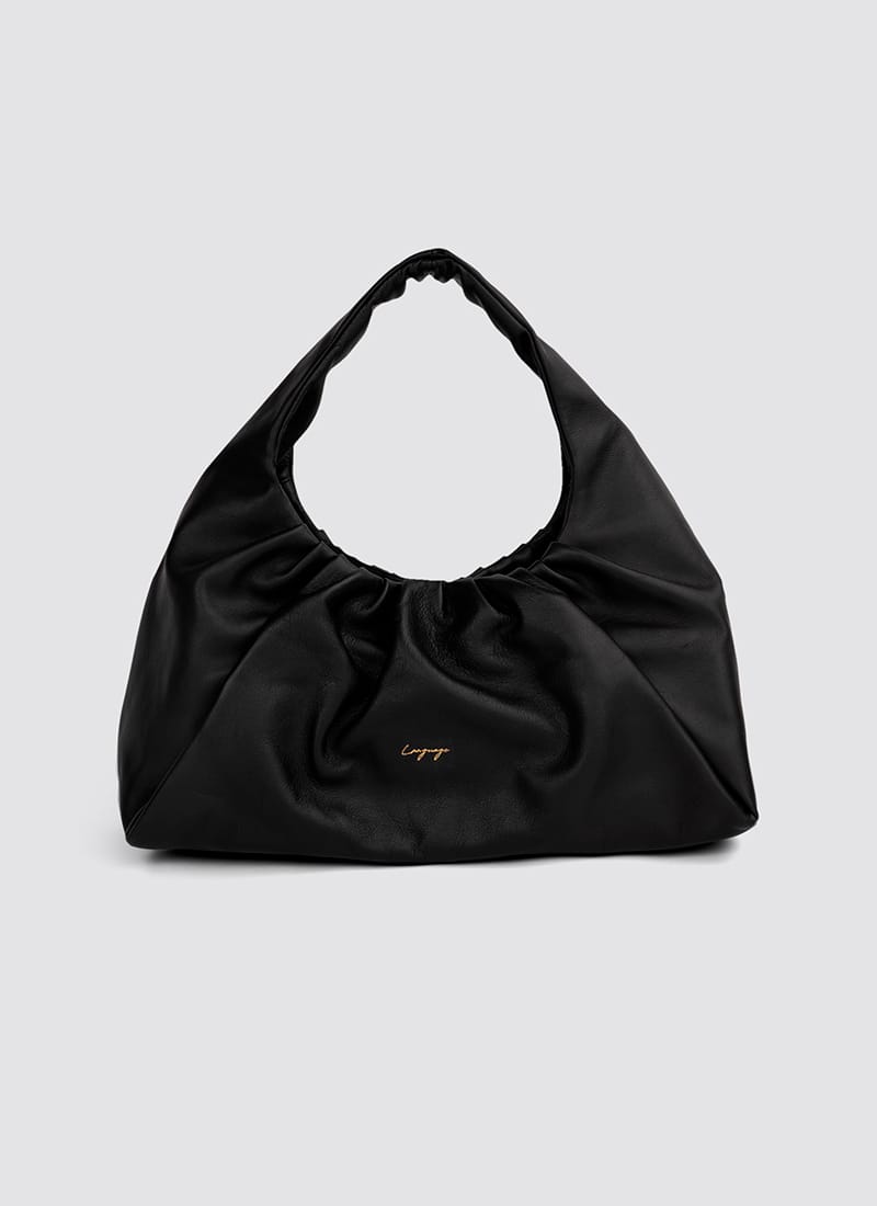 Language Shoes-Women-Biscotti Hand Bag-Premium Leather-Black Colour-Leather Accessories