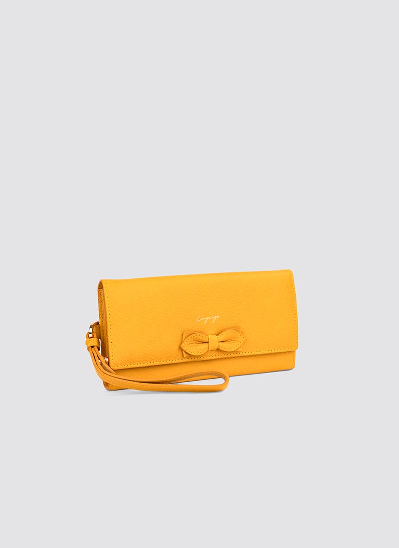 Language Shoes-Women-Onyx Long Wallet-Premium Leather-Senape Colour-Leather Accessories