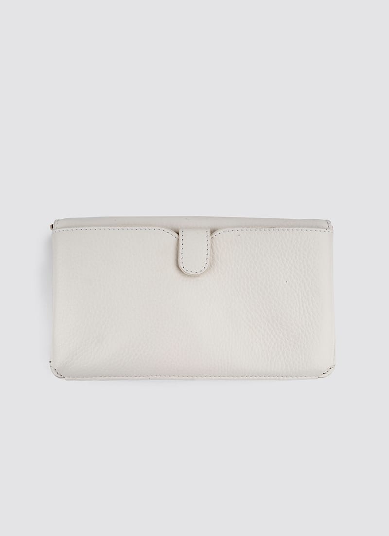 Language Shoes-Women-Carol Wallet on Chain-Premium Leather-Ecru Colour-Leather Accessories