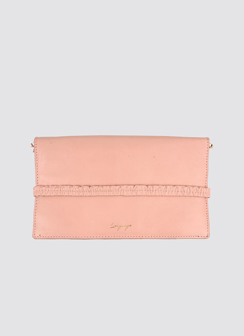 Language Shoes-Women-Keily Wallet on Chain-Premium Leather-Pink Colour-Leather Accessories