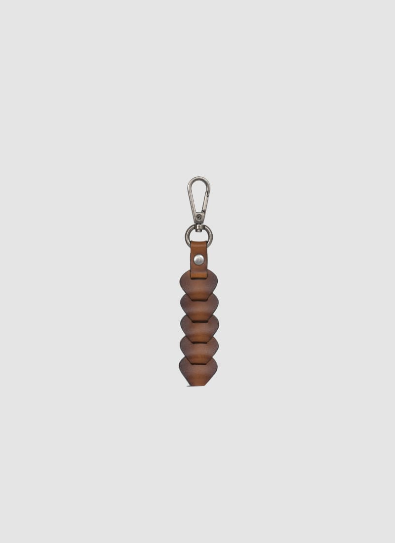 Language Shoes-Men-Harry Key Chain with Dog Hook-Premium Leather-Tan Colour-Leather Accessories