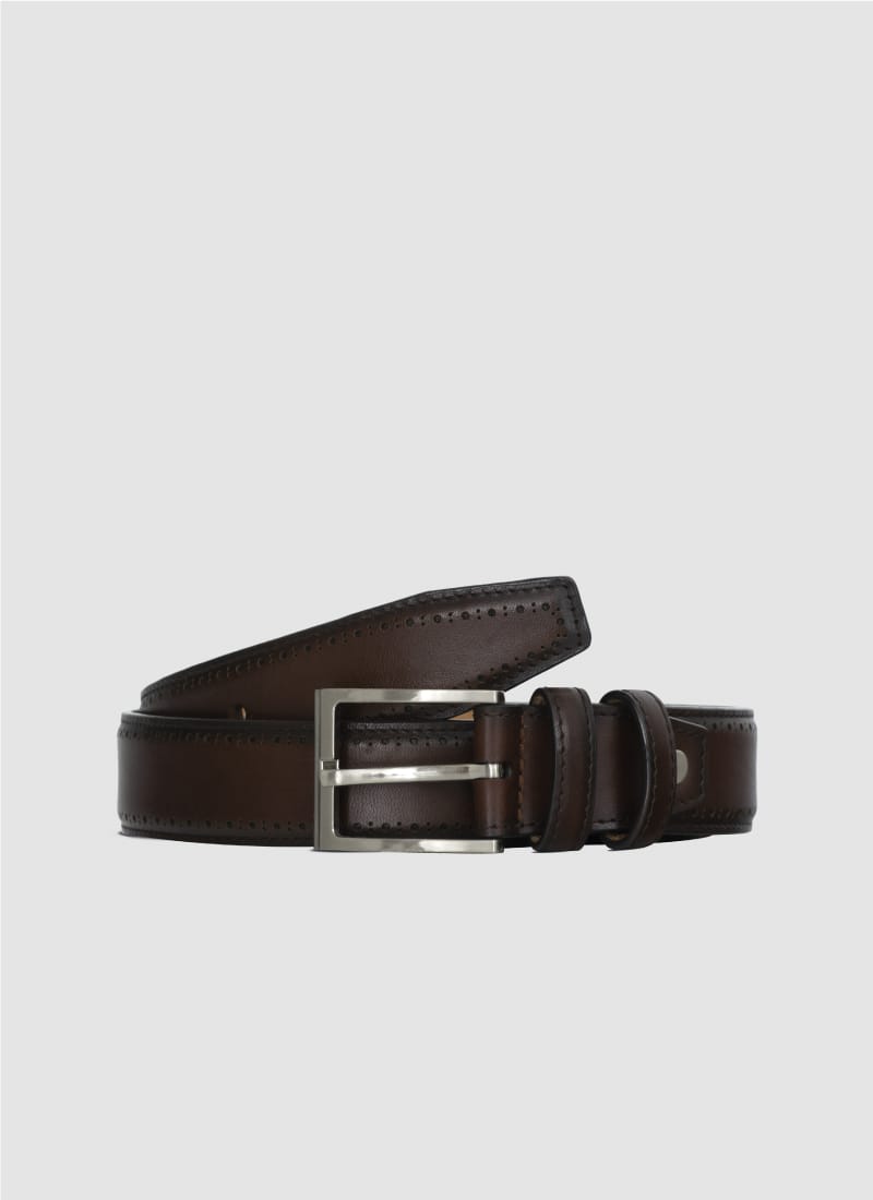 Language Shoes-Men-Roger Belt-Premium Leather-Brown Colour-Belt