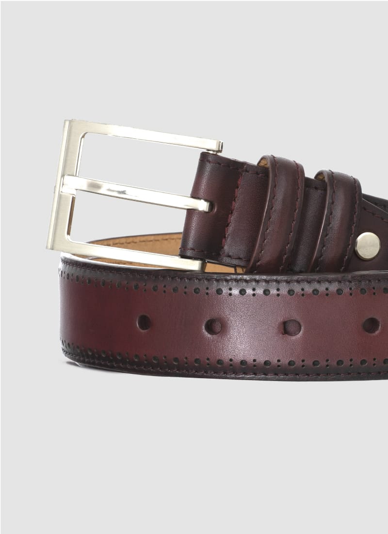 Language Shoes-Men-Roger Belt-Premium Leather-Burgundy Colour-Belt