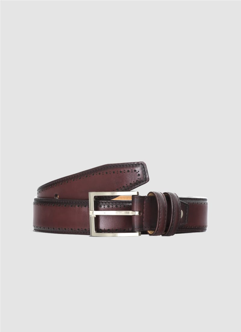 Language Shoes-Men-Roger Belt-Premium Leather-Burgundy Colour-Belt