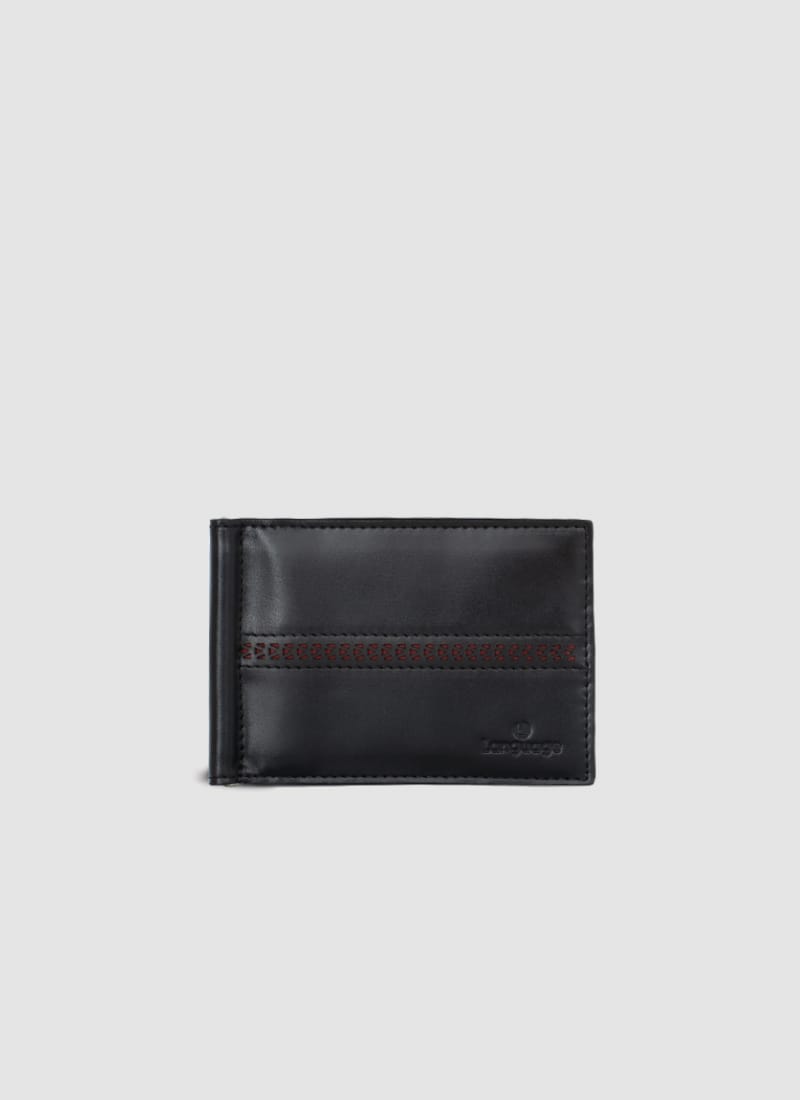Language Shoes-Men-Wright Laser Money Clip-Premium Leather-Black Colour-Leather Accessories