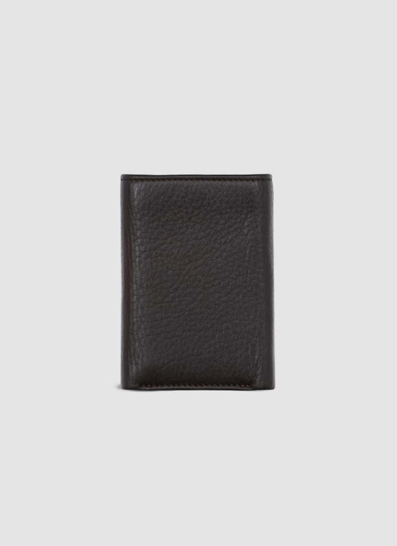 Language Shoes-Men-Woods Milled Trifold Wallet-Premium Leather-Brown Colour-Leather Accessories