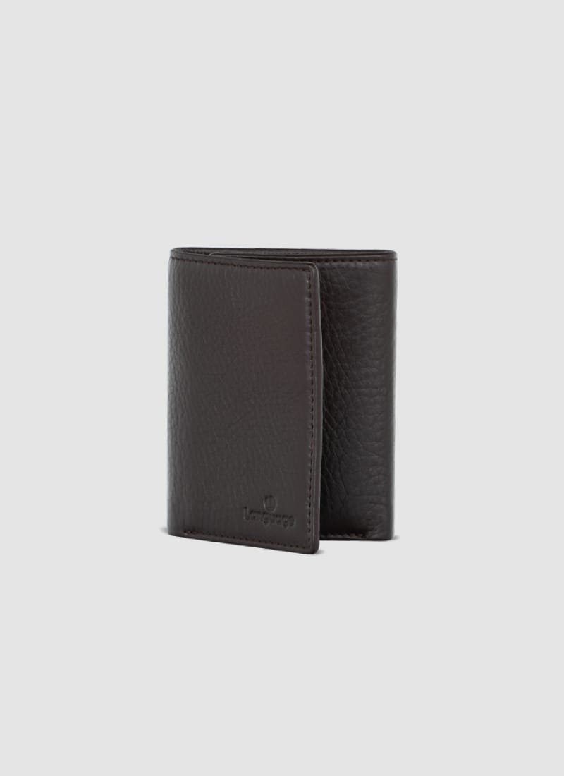 Language Shoes-Men-Woods Milled Trifold Wallet-Premium Leather-Brown Colour-Leather Accessories