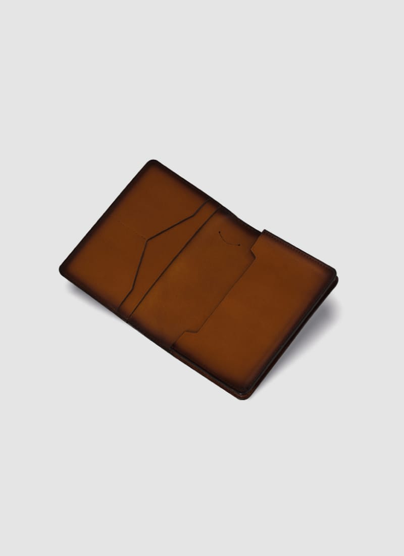 Language Shoes-Men-Pharrel Passport Holder-Premium Leather-Tan Colour-Leather Accessories