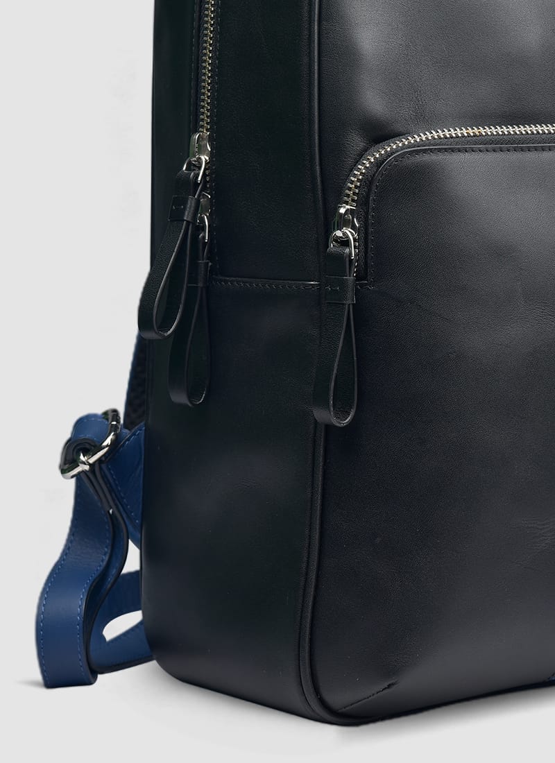 Language Shoes-Men-Sporty Backpack-Premium Leather-Black Colour-Leather Accessories
