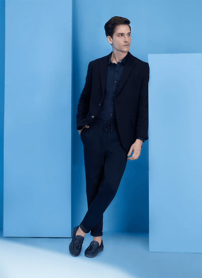 Language Shoes-Men-Milton-Driver-Premium Leather-Navy Colour-Formal Shoe
