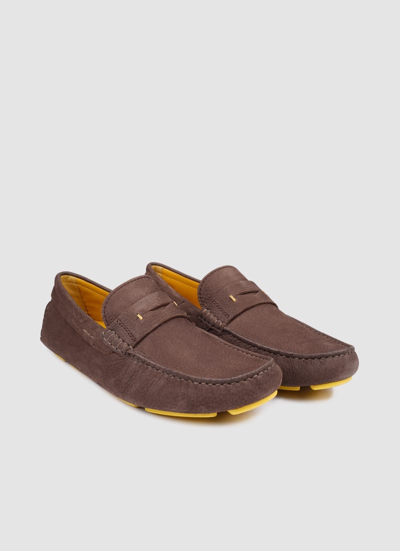 Language Shoes-Men-Ares Driver-Premium Leather-Brown Colour-Casual Shoe 
