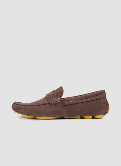 Language Shoes-Men-Ares Driver-Premium Leather-Brown Colour-Casual Shoe 