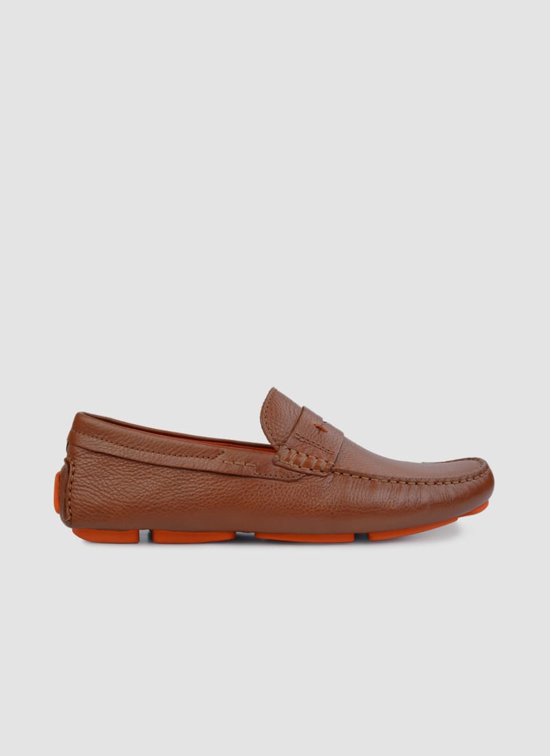 Language Shoes-Men-Ares Driver-Premium Leather-Tan Colour-Casual Shoe 
