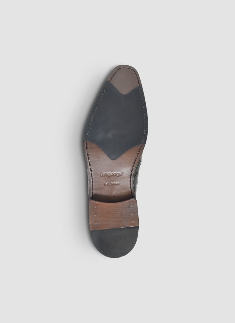 Language Shoes-Men-Crios Loafer-Ostrich Leather-Black Colour-Formal Shoe
