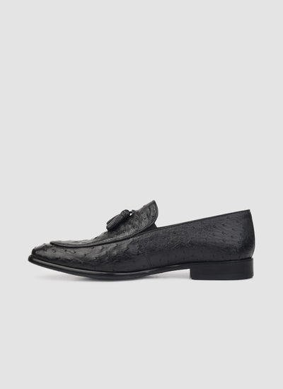 Language Shoes-Men-Crios Loafer-Ostrich Leather-Black Colour-Formal Shoe
