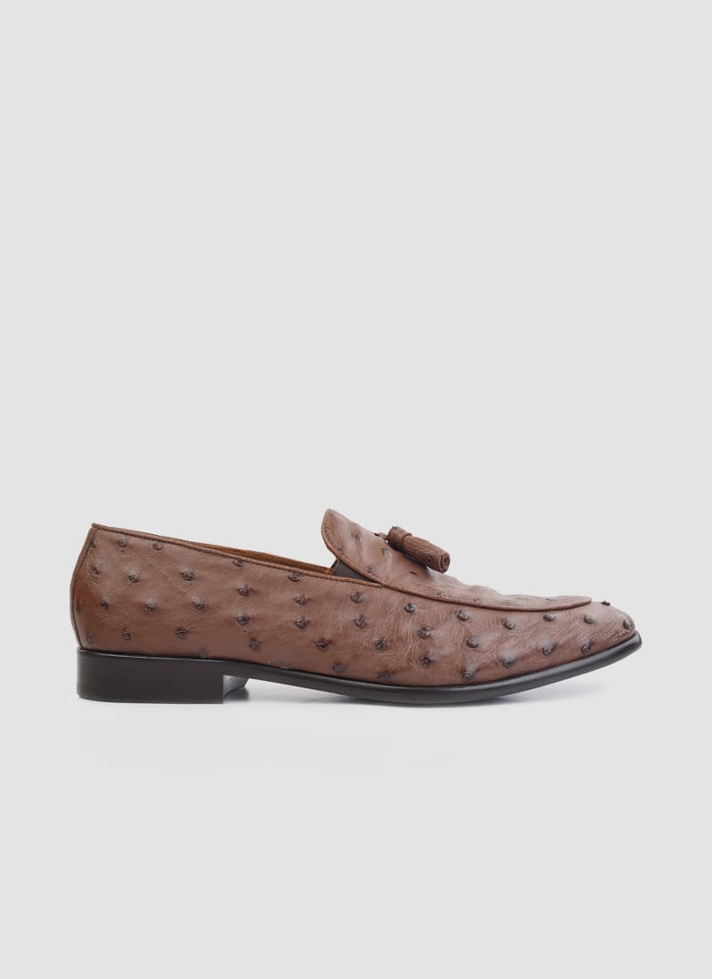 Language Shoes-Men-Crios Loafer-Ostrich Leather-Tan Colour-Formal Shoe
