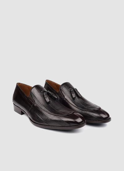 Language Shoes-Men-Cairo Loafer-Eel Leather-Dark Brown Colour-Formal Shoe
