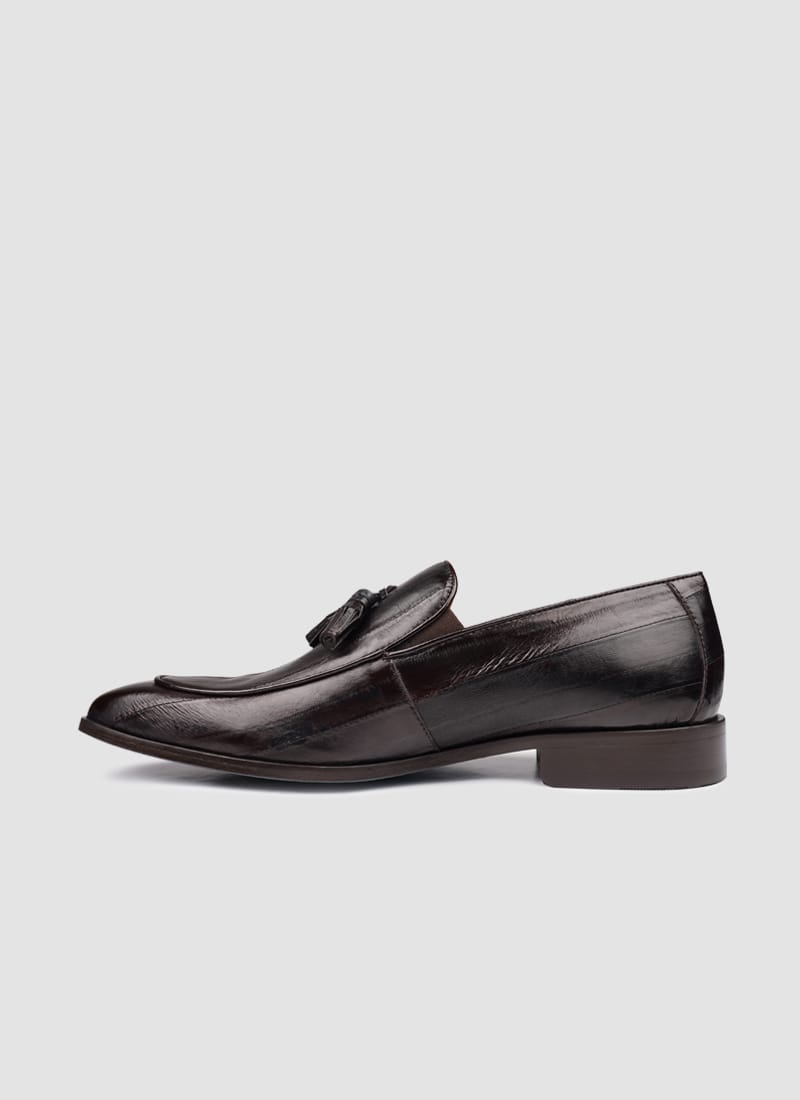 Language Shoes-Men-Cairo Loafer-Eel Leather-Dark Brown Colour-Formal Shoe
