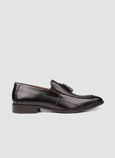 Language Shoes-Men-Cairo Loafer-Eel Leather-Dark Brown Colour-Formal Shoe
