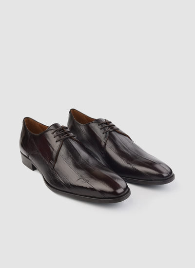 Language Shoes-Men-Caerus Derby-Eel Leather-Dark Brown Colour-Formal Shoe
