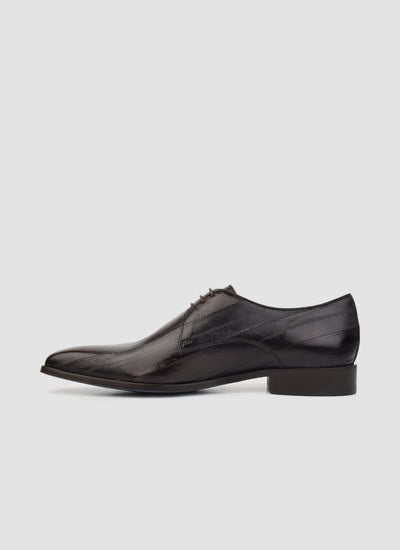 Language Shoes-Men-Caerus Derby-Eel Leather-Dark Brown Colour-Formal Shoe
