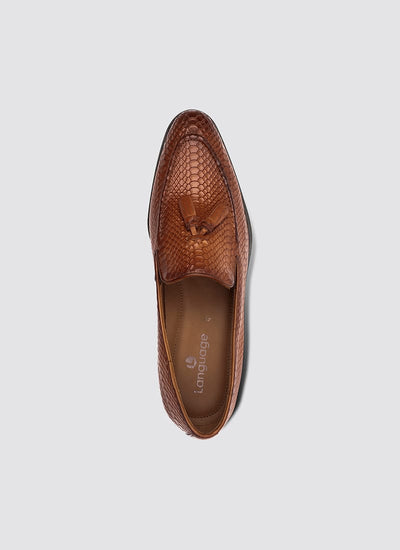 Language Shoes-Men-Braun Loafer-Premium Leather-Tan Colour-Formal Shoe
