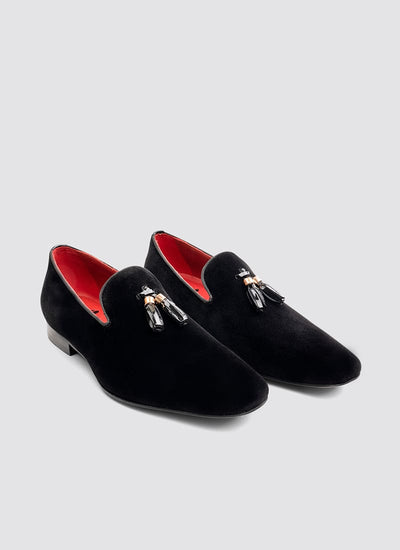 Language Shoes-Men-Colton Loafer-Fabric-Black Colour-Formal Shoe
