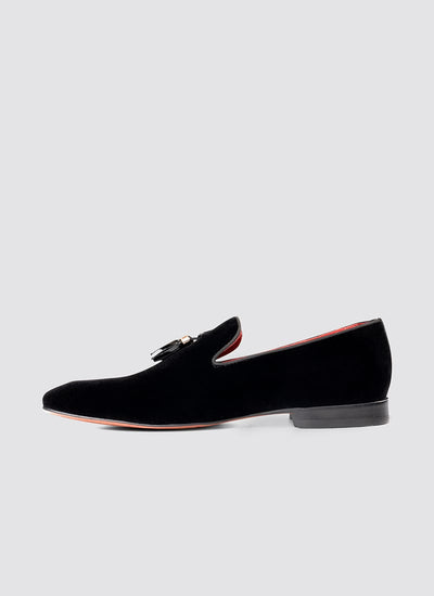 Language Shoes-Men-Colton Loafer-Fabric-Black Colour-Formal Shoe
