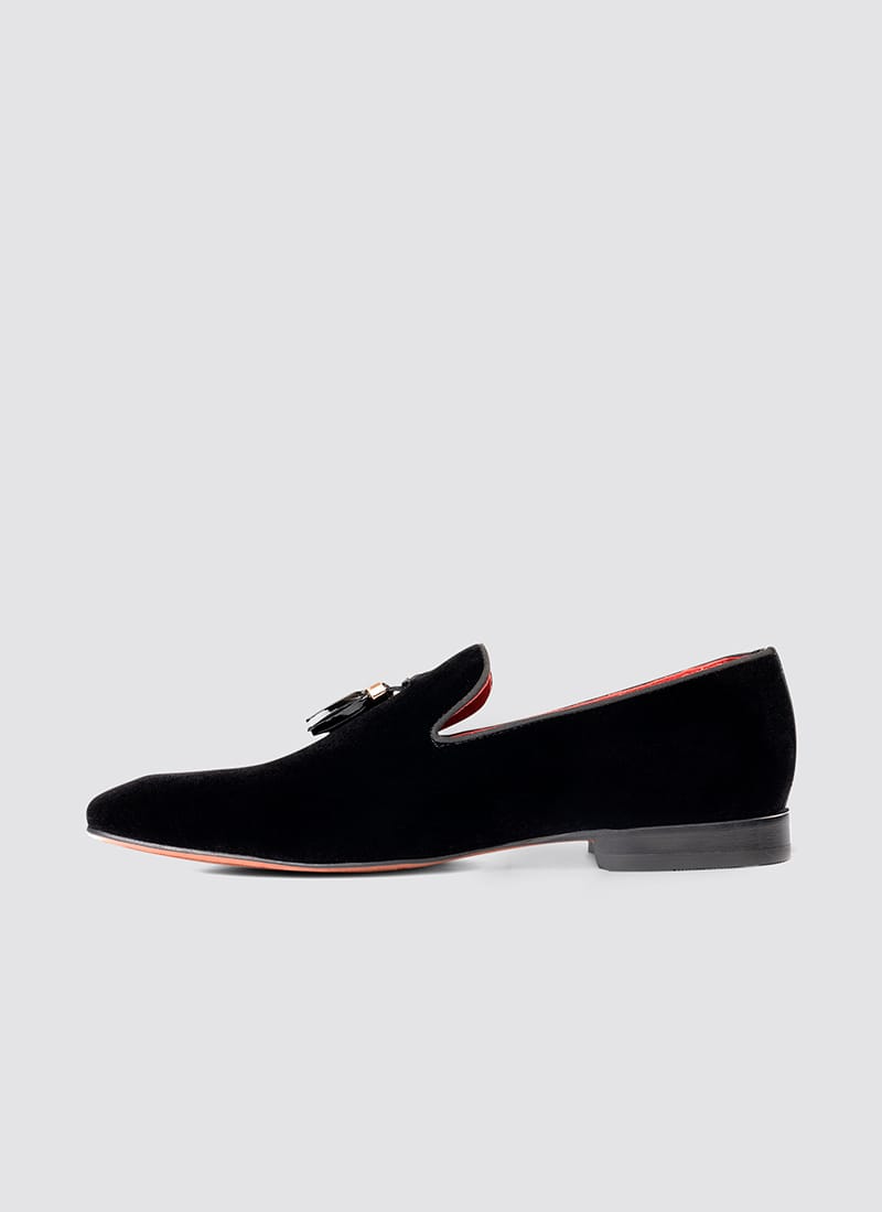 Language Shoes-Men-Colton Loafer-Fabric-Black Colour-Formal Shoe

