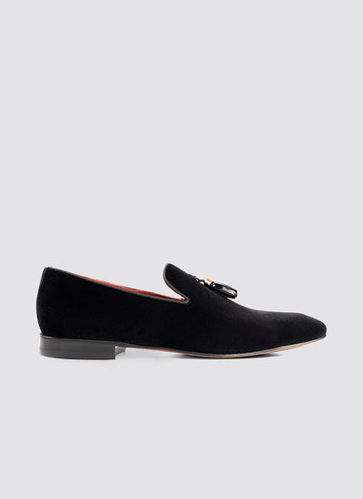 Language Shoes-Men-Colton Loafer-Fabric-Black Colour-Formal Shoe
