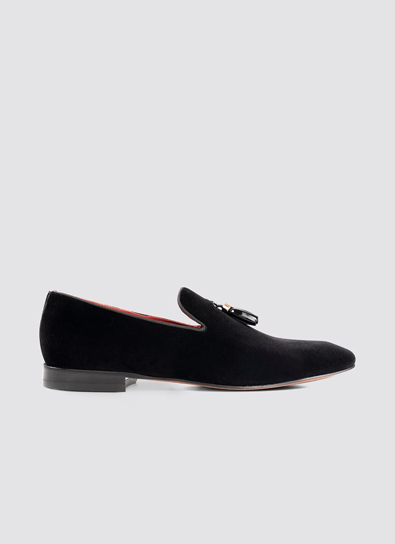 Language Shoes-Men-Colton Loafer-Fabric-Black Colour-Formal Shoe
