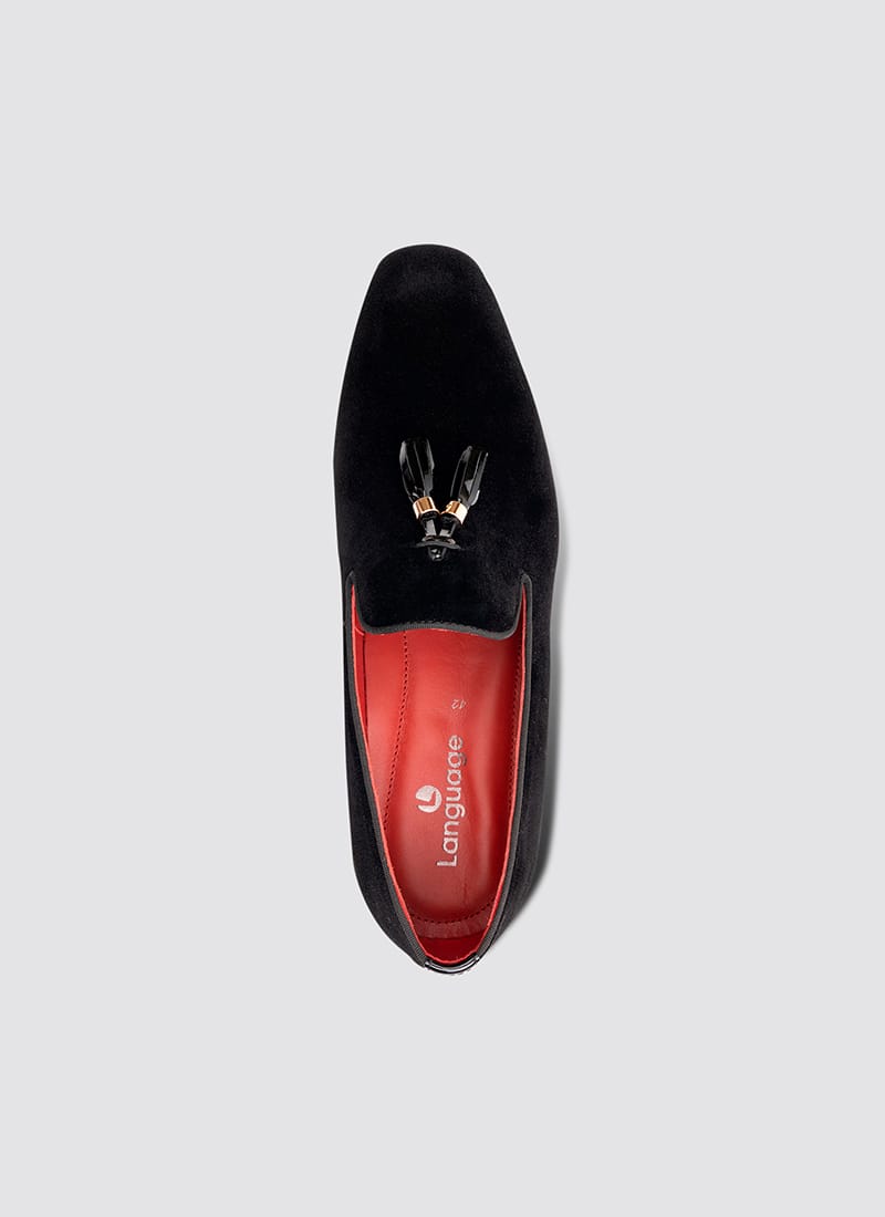 Language Shoes-Men-Colton Loafer-Fabric-Black Colour-Formal Shoe
