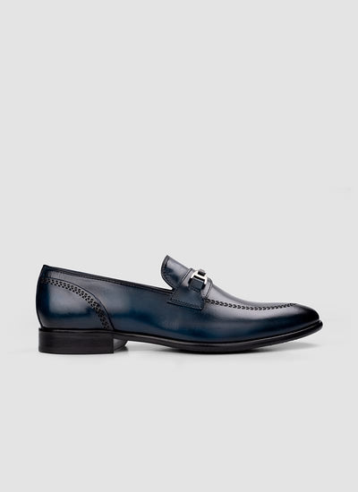 Language Shoes-Men-Bruno Loafer-Premium Leather-Navy Colour-Formal Shoe
