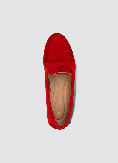 Language Shoes-Women-Bia Moccasin-Premium Leather-Red Colour-Formal Shoe
