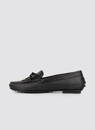 Language Shoes-Women-Artemis Moccasin-Premium Leather-Black Colour-Formal Shoe
