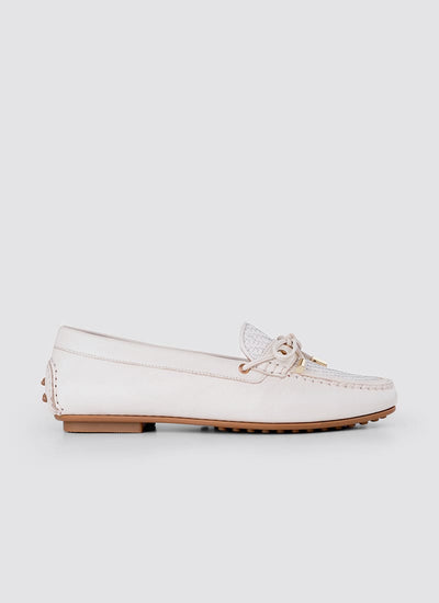 Language Shoes-Women-Artemis Moccasin-Premium Leather-Ecru Colour-Formal Shoe
