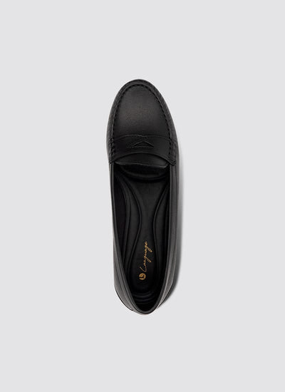 Language Shoes-Women-Selene Moccasin-Premium Leather-Black Colour-Formal Shoe
