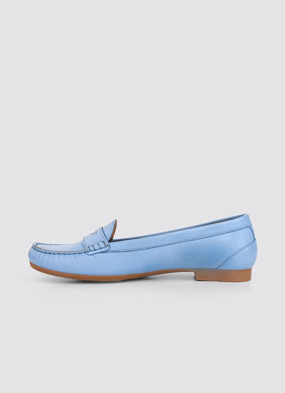 Language Shoes-Women-Selene Moccasin-Premium Leather-Blue Colour-Formal Shoe

